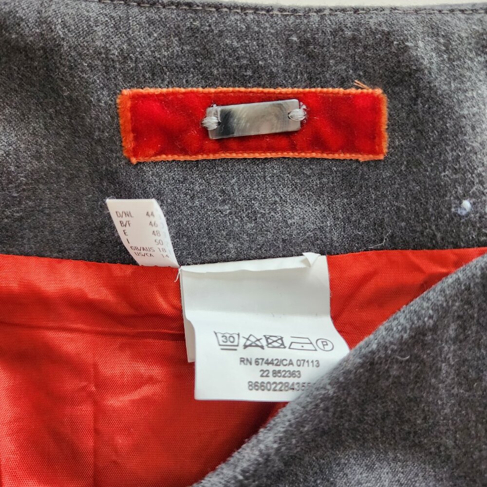Steilmann orange & gray plaid wool blend skirt - Picture 3 of 8